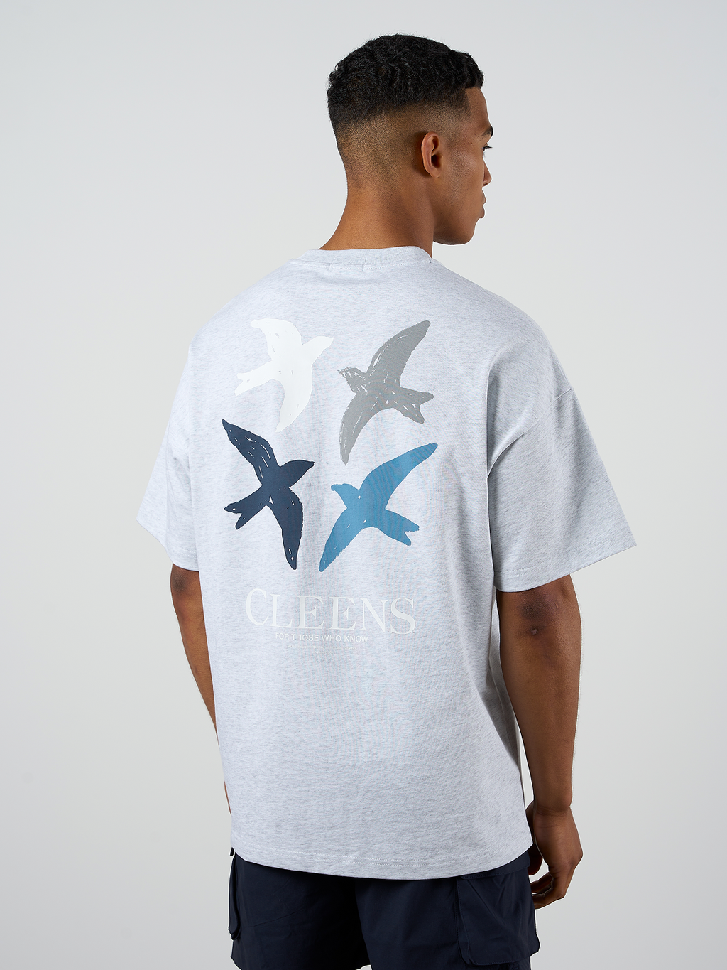 Bird Graphic T-shirt Grey Marl