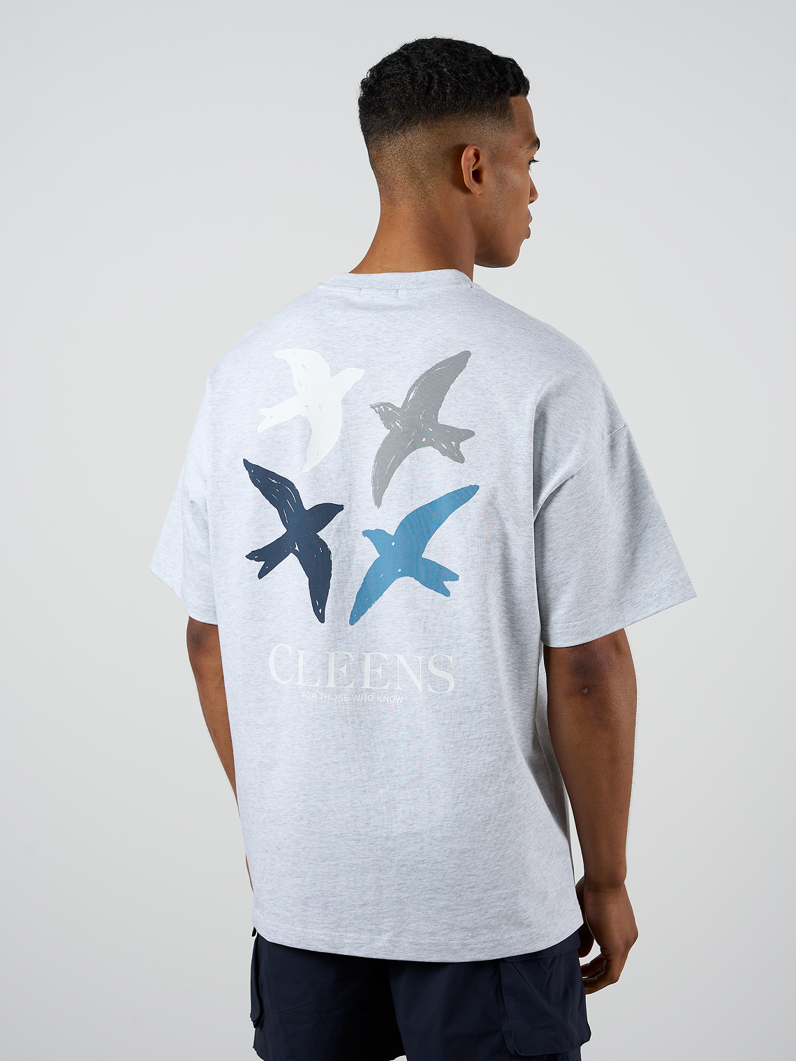 Bird Graphic T-shirt Grey Marl
