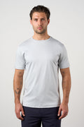 Mercerised Cotton T-shirt Silver Grey