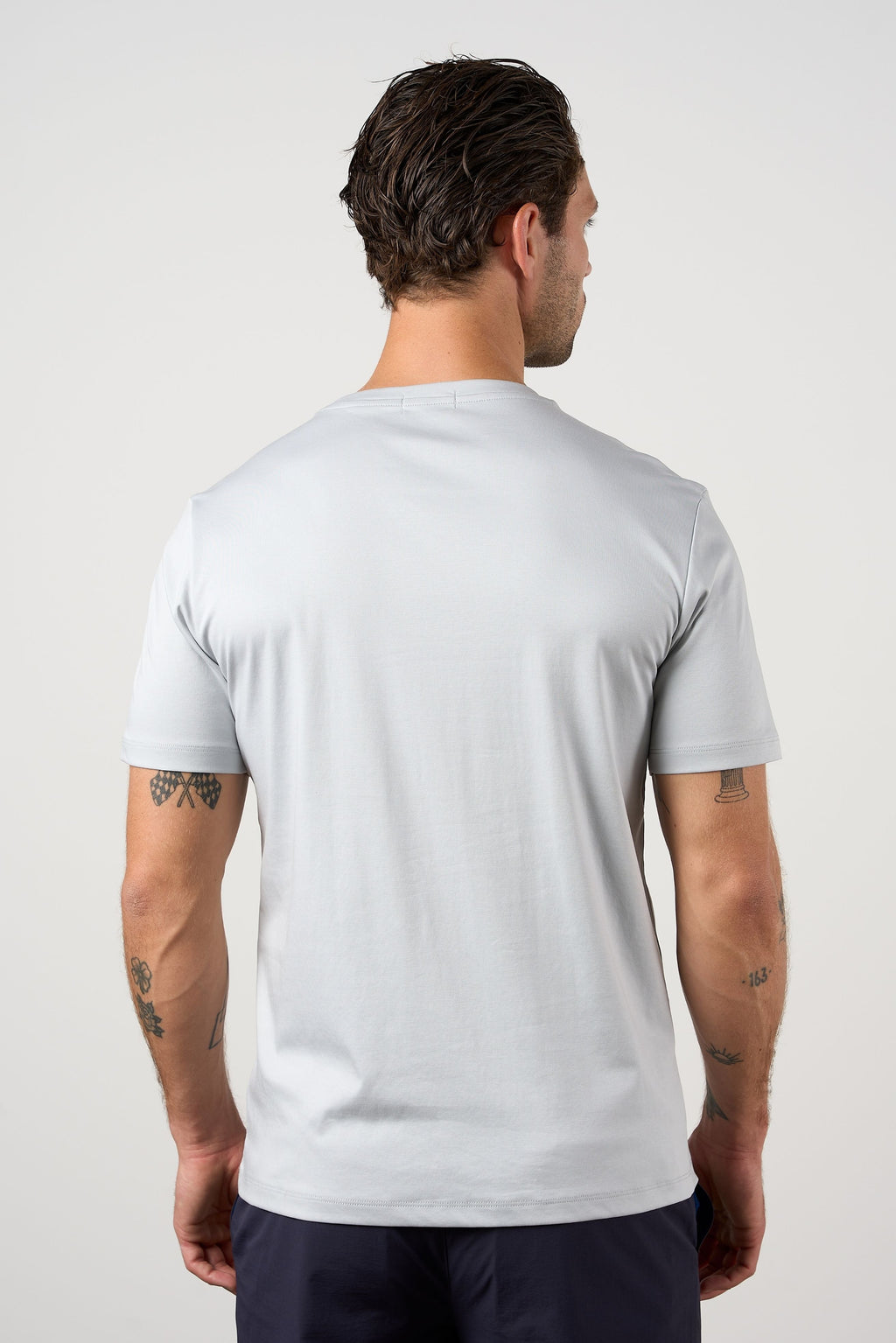 Mercerised Cotton T-shirt Silver Grey