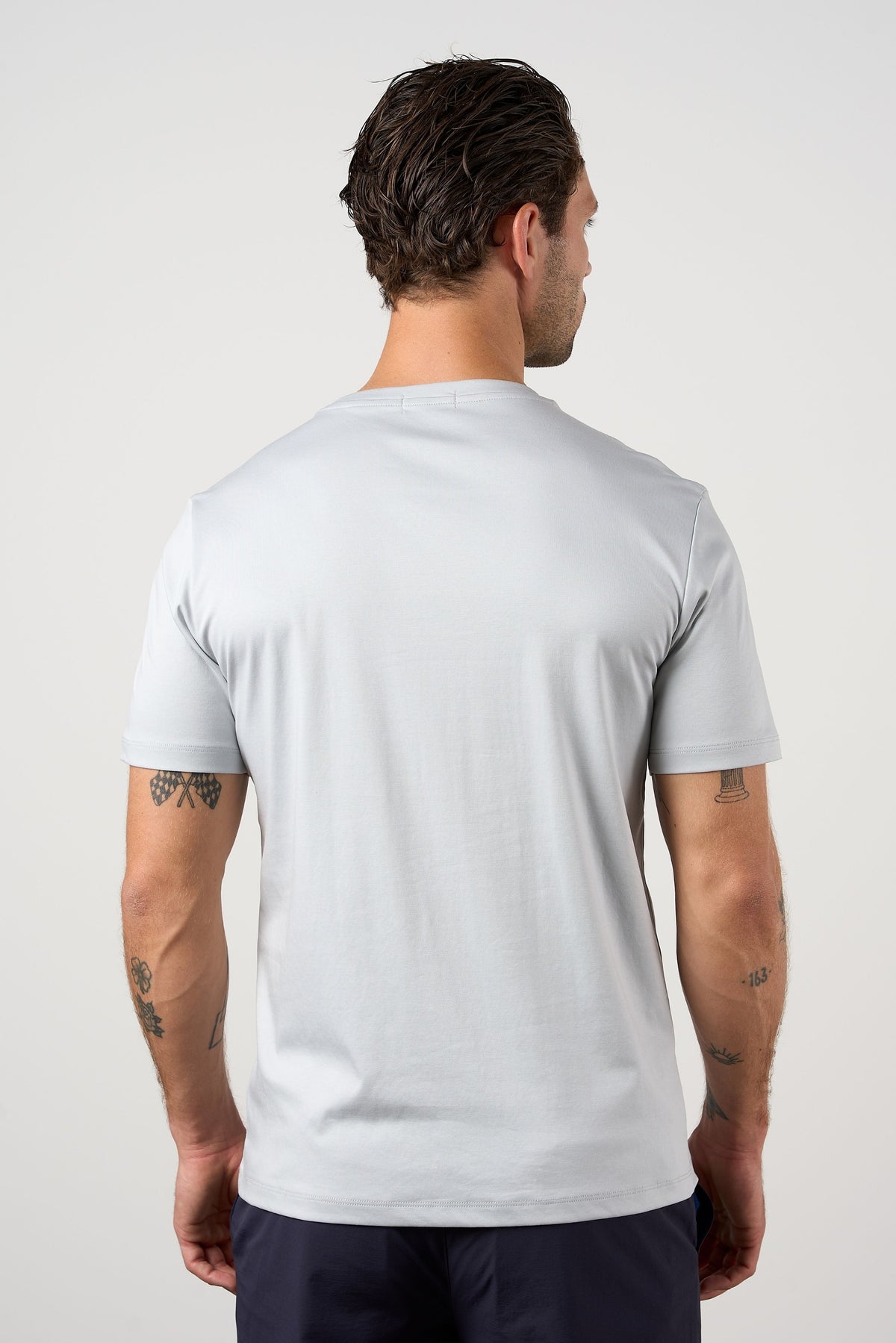 Mercerised Cotton T-shirt Silver Grey
