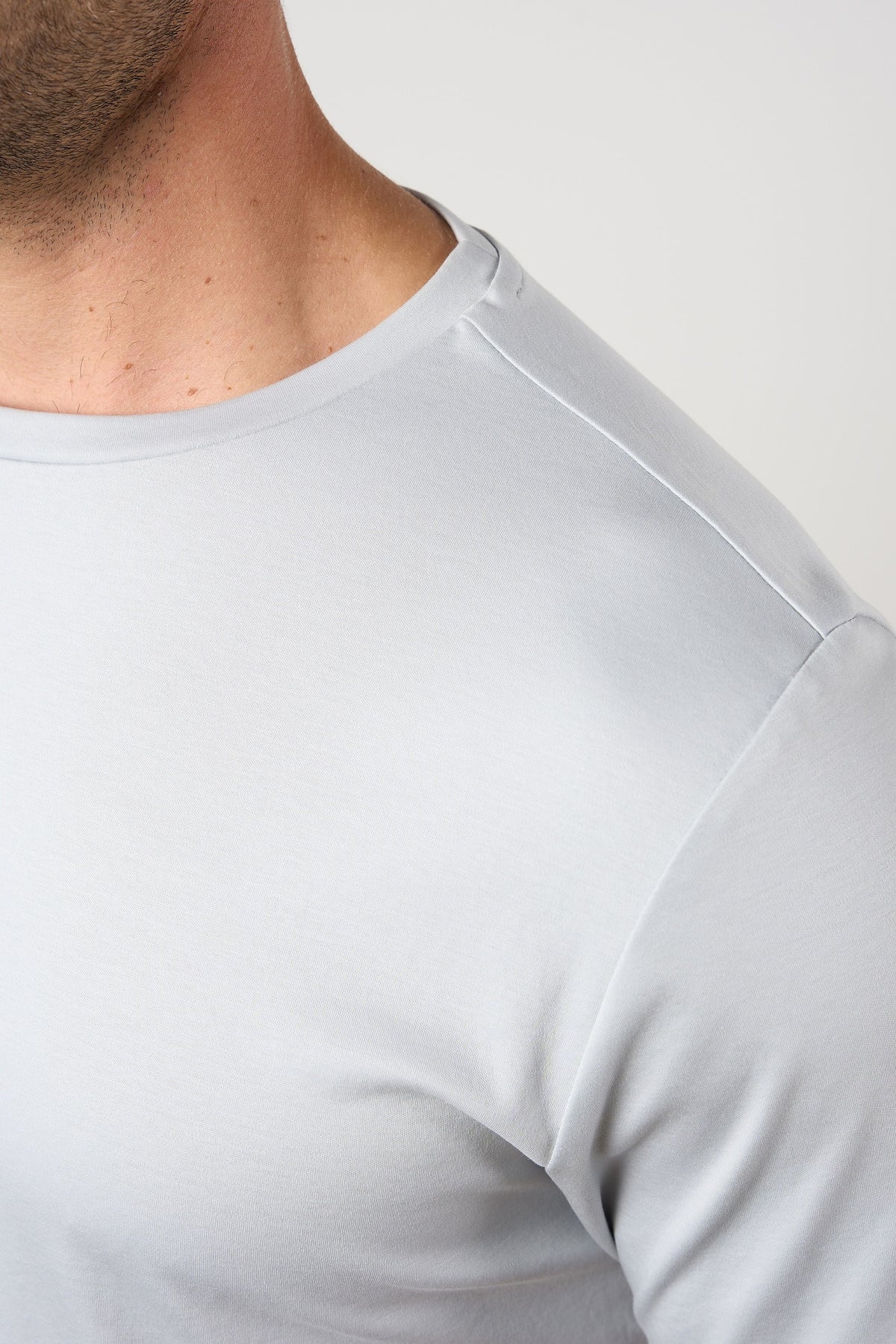 Mercerised Cotton T-shirt Silver Grey