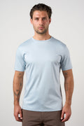 Mercerised Cotton T-shirt Light Blue