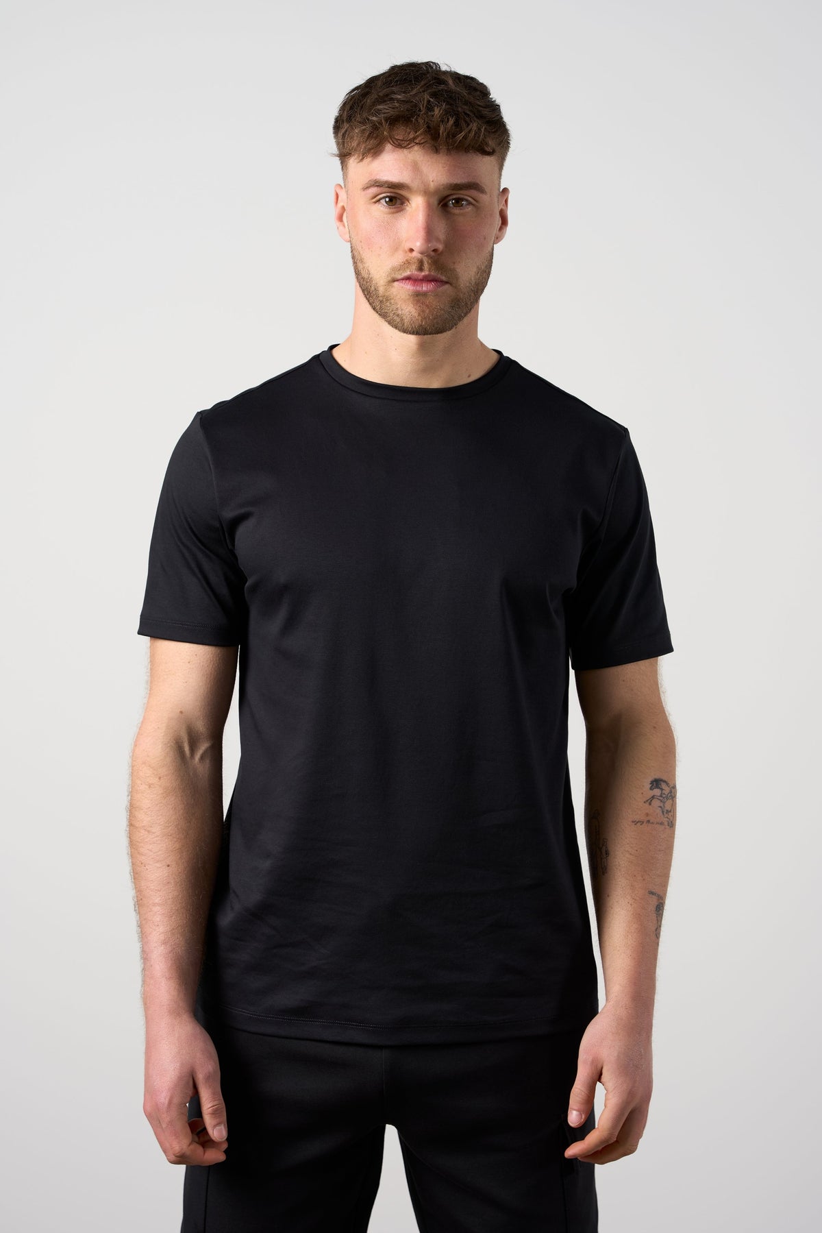 Mercerised Cotton T-shirt Black