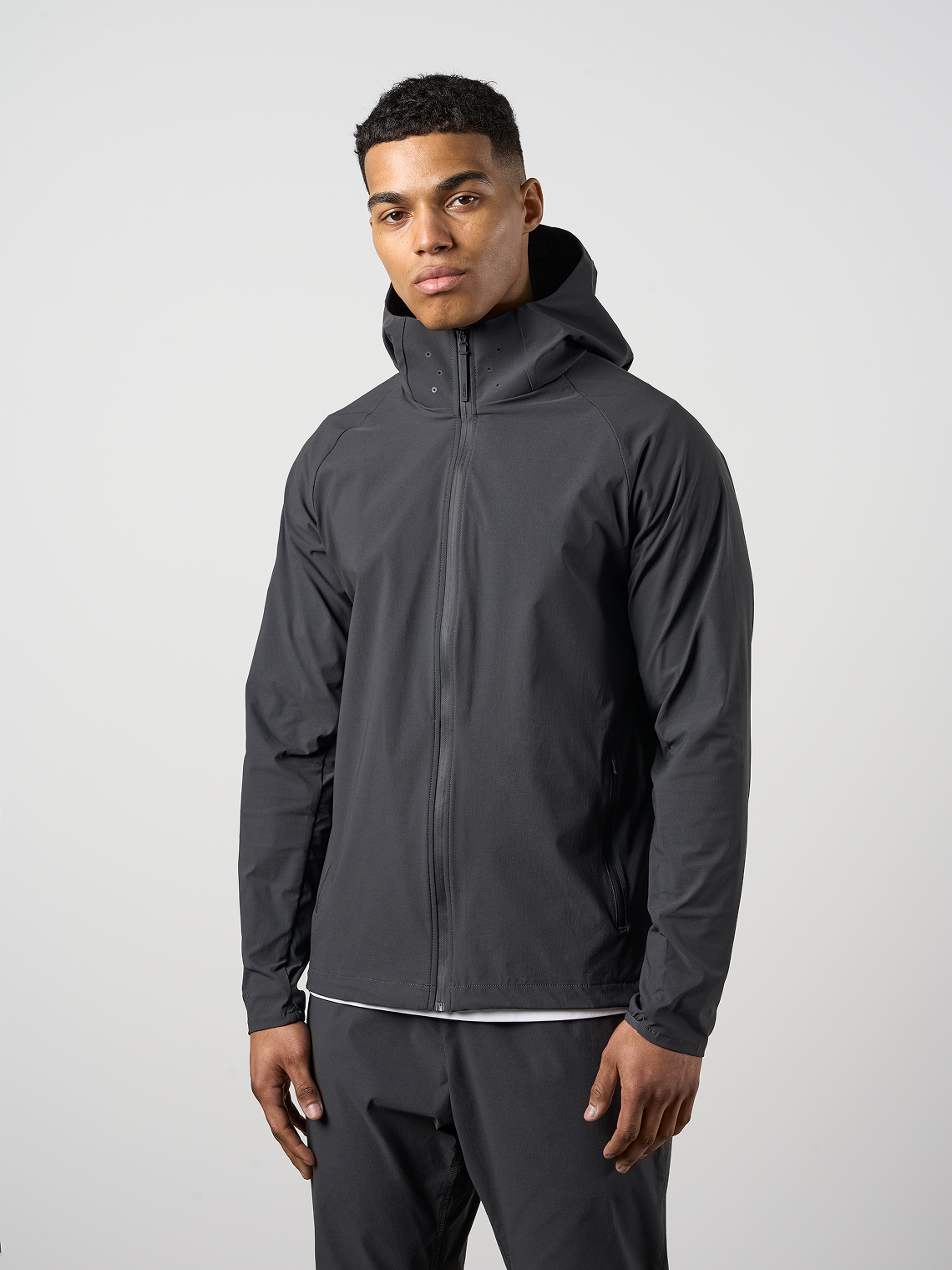 Woven Tech Windrunner Jacket Charcoal