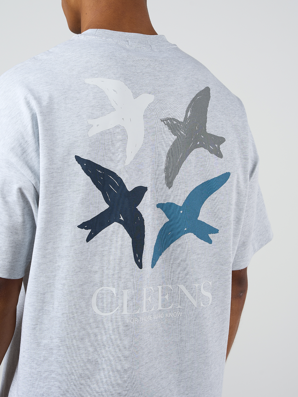 Bird Graphic T-shirt Grey Marl