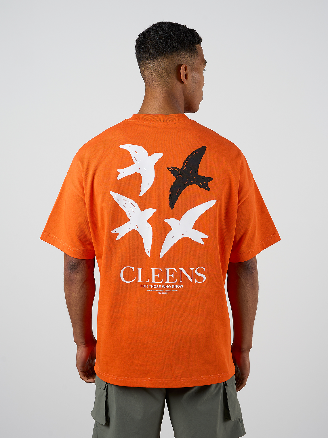 Bird Graphic T-shirt Orange
