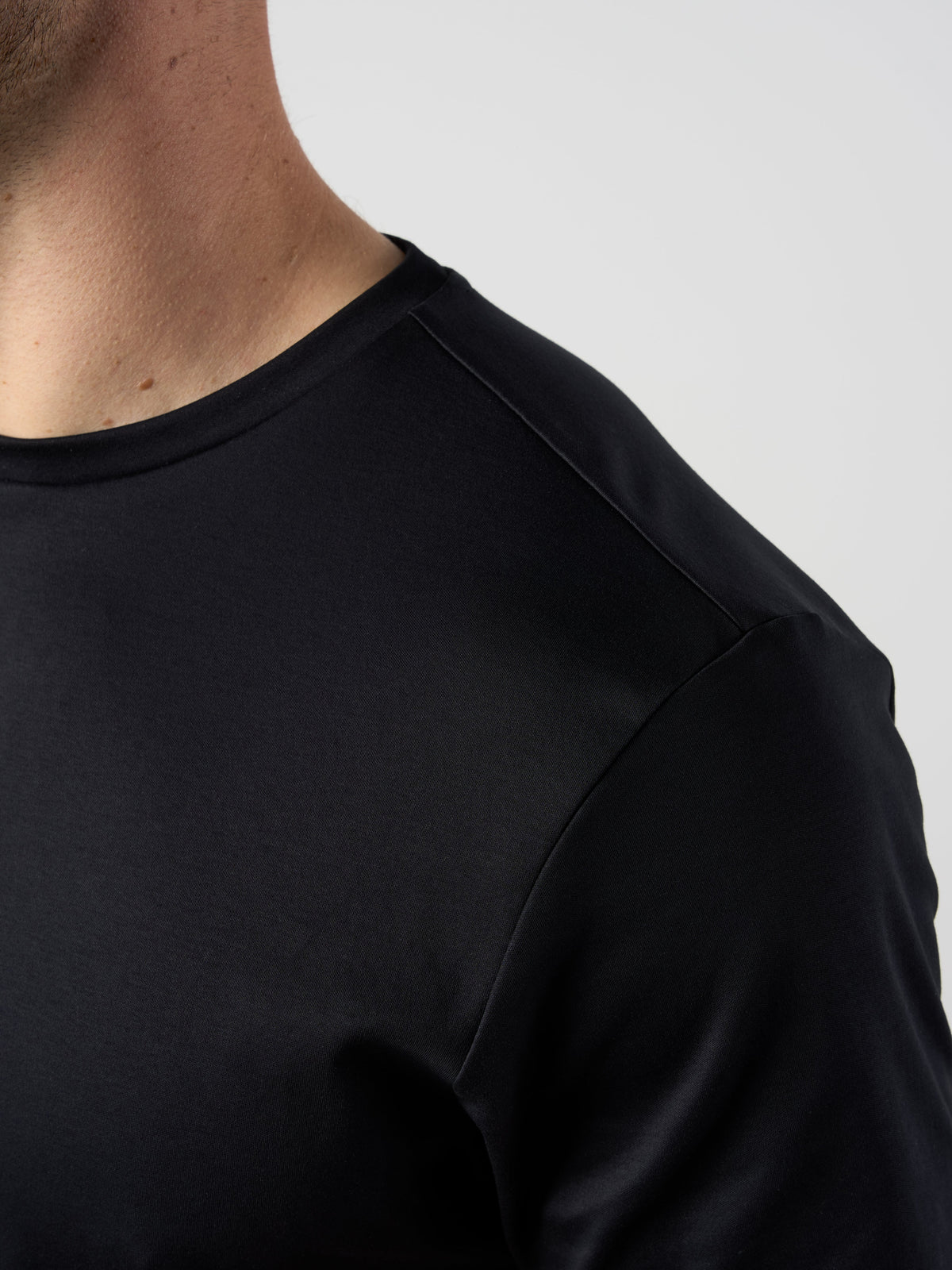 Mercerised Cotton T-shirt Black