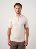 Merino Wool Button Polo Shirt Oatmeal Marl