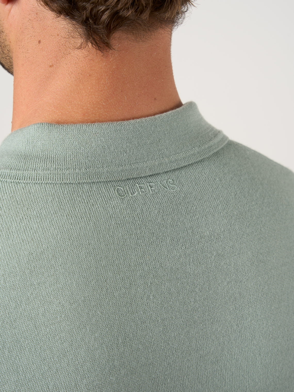 Merino Wool Button Polo Shirt Pistachio