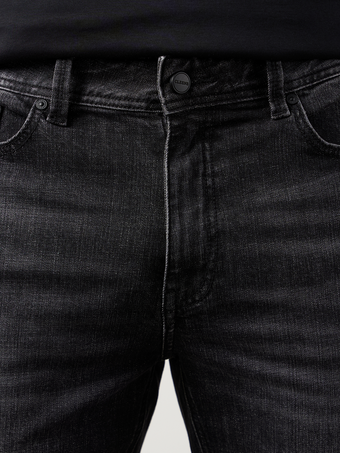 Straight Leg Denim Jeans Black