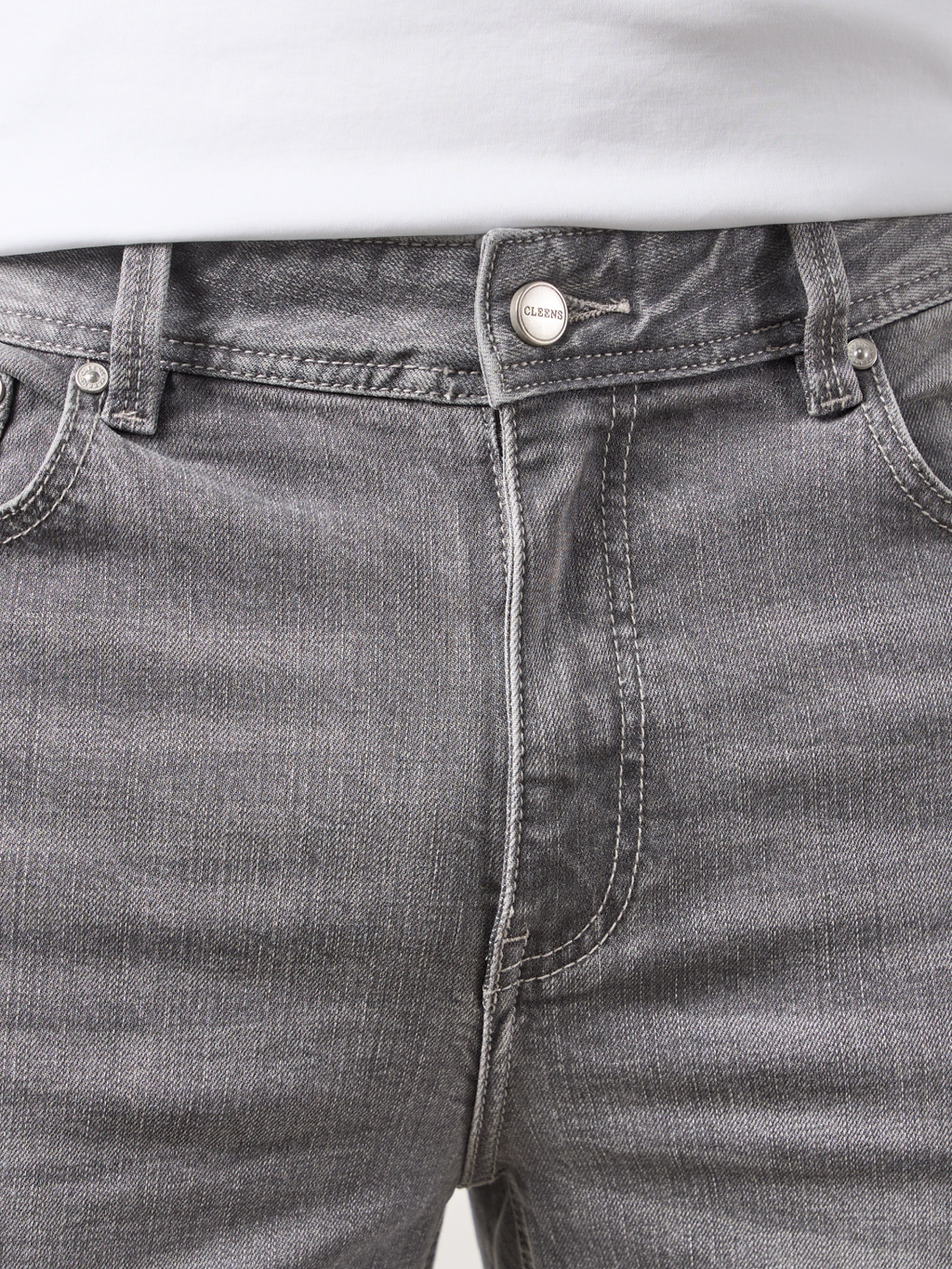 Straight Leg Denim Jeans Grey