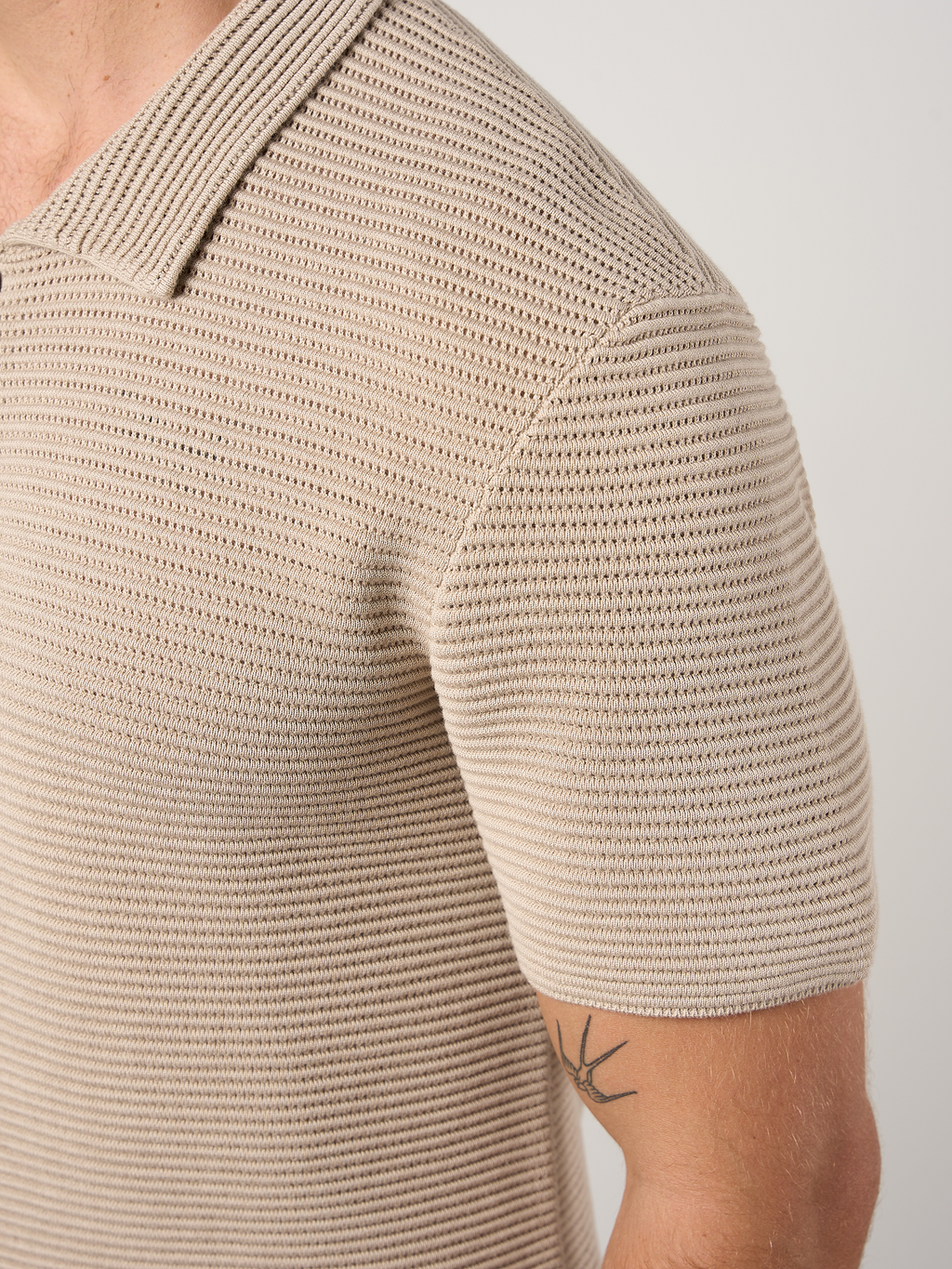 Textured Button Through Shirt Camel