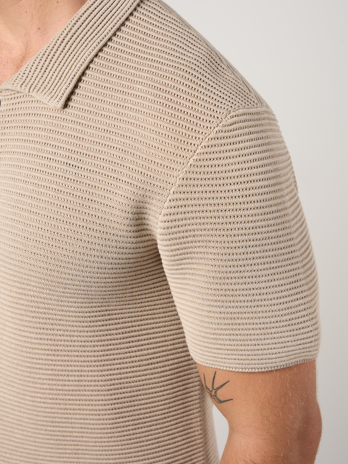 Textured Button Through Shirt Camel