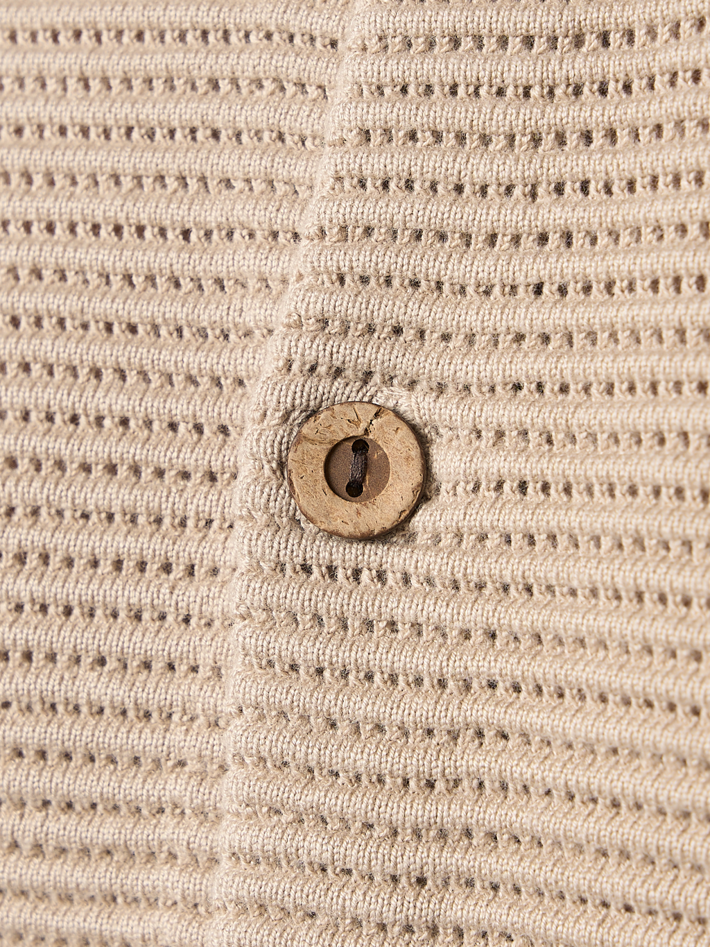 Textured Button Through Shirt Camel
