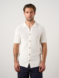Textured Button Through Shirt Off White