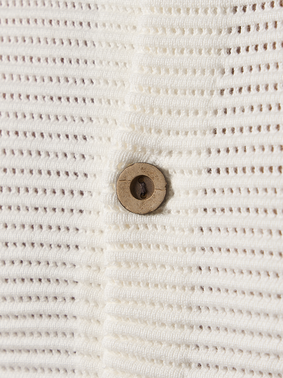 Textured Button Through Shirt Off White
