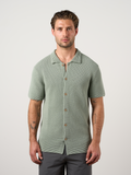 Textured Button Through Shirt Sage