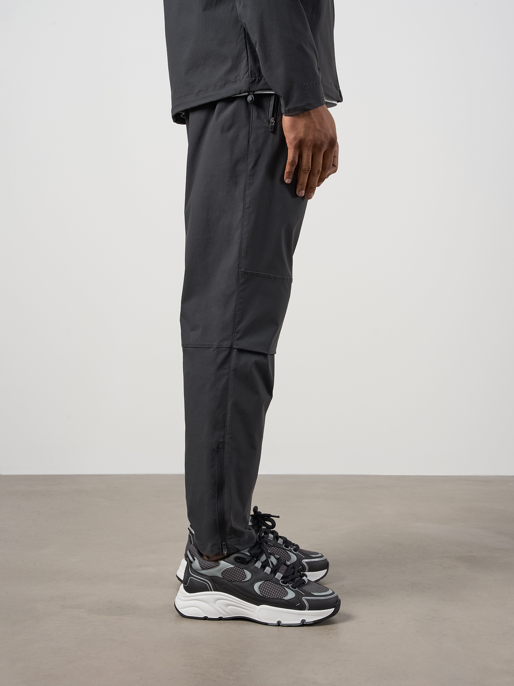 Woven Tech Track Pants Charcoal